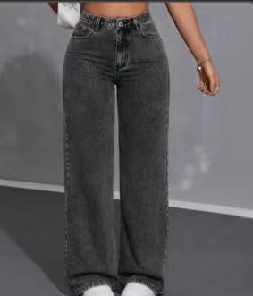 Women's BBL Wide Leg Jeans - High Waisted Butt Lifting Straight Denim, Plus Size, Zero Posterior Gap, Stretchy Slimming Fit
